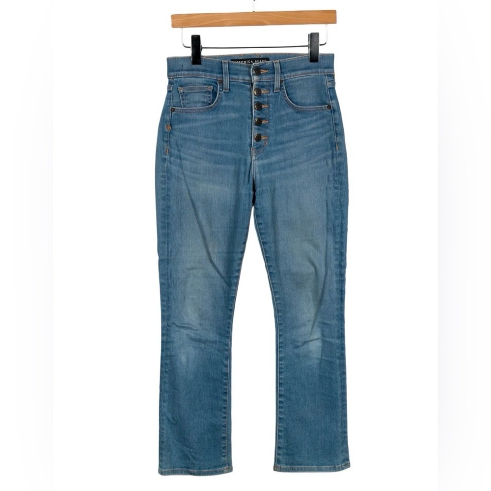 VERONICA BEARD HIGH RISE STRAIGHT LEG JEANS SIZE 31x24 EUC BLUE